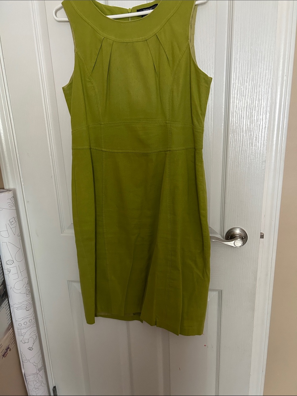 Sleeveless Olive Shift Dress - Women's